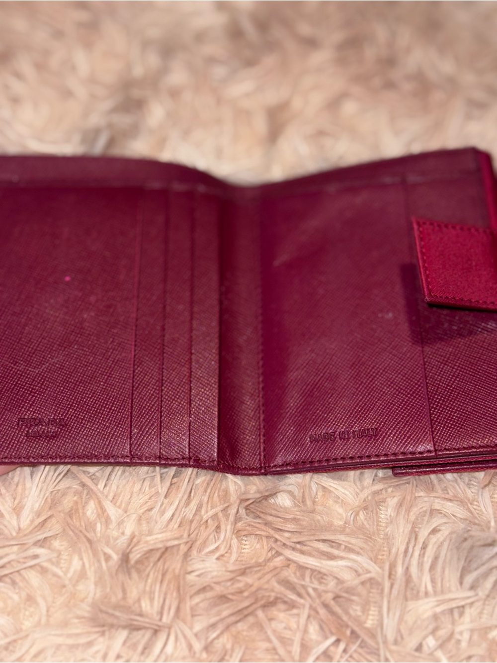 Vintage Prada Burgundy Tessuto Nylon Compact Wallet - Picture 5 of 11